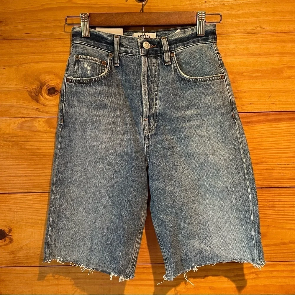 Agolde 90's Pinch Waist Denim Jean Short Marquee 23 NWT High Rise Long Inseam